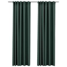 shumee Zatemnitvene zavese z obešali 2 kosa zelene 140x245 cm