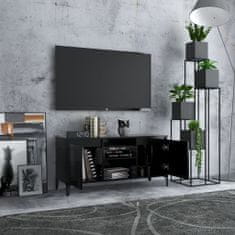 Greatstore TV omarica s kovinskimi nogami črna 103,5x35x50 cm