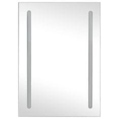 Greatstore LED kopalniška omarica z ogledalom hrast 50x13x70 cm