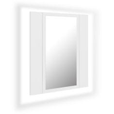 Greatstore LED kopalniška omarica z ogledalom bela 40x12x45 cm