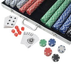 Greatstore Poker Set s 1000 Žetoni Aluminij