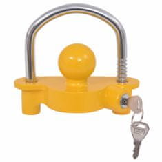 shumee Ključavnica za prikolico z 2 ključema jeklo in aluminij rumena