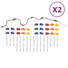 Greatstore Plezalni oprimki z vrvjo 50 kosov večbarvni