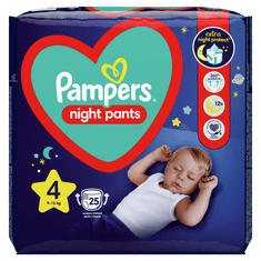 Pampers Night Pants hlačne plenice, velikost 4, 25 plenic, 9–15 kg