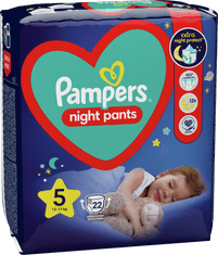 Pampers Night Pants hlačne plenice, velikost 5, 22 plenic, 12–17 kg