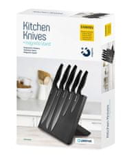 Platinet PBKSB5W set kuhinjskih nožev, 5 kosov, magnetno stojalo, črne barve