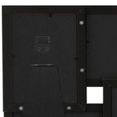 Greatstore Okvir za 4 fotografije 10x15 cm, črn, MDF
