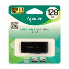 Apacer AH350 USB ključ, 3.1, 128 Gb, črno/bel (AP128GAH350B-1)