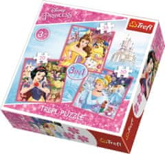 Trefl Puzzle Disney princeske: Čarobni svet 3 v 1 (20,36,50 kosov)