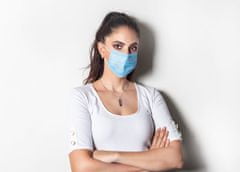 Safelab 10x Odrasla zaščitna maska higienska – 3 slojna modra v zip vrečki