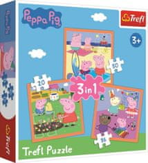 Trefl Pujsa Peppa Puzzle: Neverjetne ideje 3 v 1 (20,36,50 kosov)