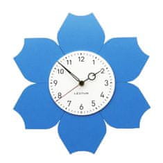 LESTUR Stenska ura Rožica z ostrimi listi, dekorativna ura, lesena ura, darilna ura, darilo za ženske, darilo za dekleta, Slovenija, modra