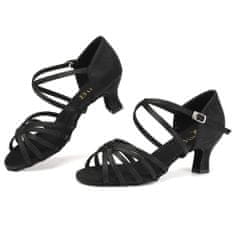 Burtan Dance Shoes Latino plesni čevlji Havana, Črna 5 cm, 37
