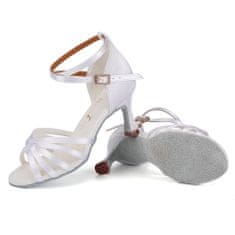 Burtan Dance Shoes Latino plesni čevlji Havana, Bela 7 cm, 36