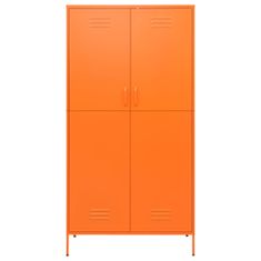 Greatstore Garderobna omara oranžna 90x50x180 cm jeklo