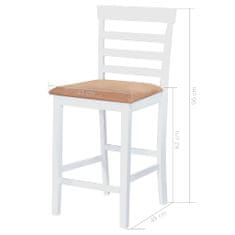 Greatstore Barska miza in stoli 5-delni komplet trden les rjava in bela