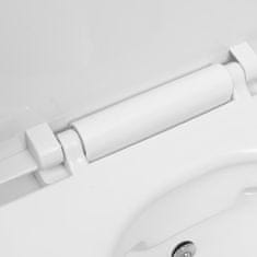 shumee Viseča WC školjka brez roba z bide funkcijo keramična bela