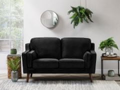 Beliani Eleganten črn oblazinjen kavč za 2 osebi LOKKA