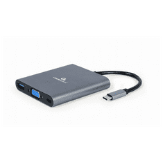 CABLEXPERT Adapter USB-C 6-v-1 USB, HDMI, VGA, PD, čitalec kartic + audio