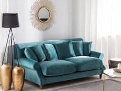 Beliani Trisedežni žametni kavč modro-zelene barve EIKE