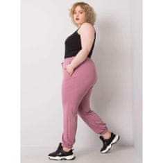 BASIC FEEL GOOD Ženske Plus velikost bombaž Sweatpants AINHOA umazano roza RV-DR-6331.86_366485 2XL