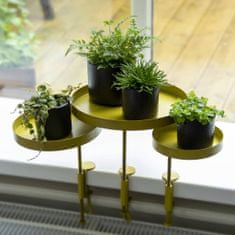 shumee Esschert Design Pladenj za rastline z nastavkom, okrogel, zlat, velikost L