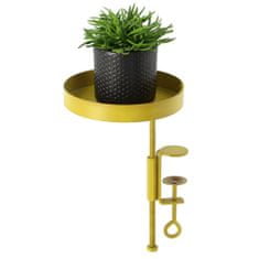 Greatstore Esschert Design Pladenj za rastline z nastavkom, okrogel, zlat, velikost S