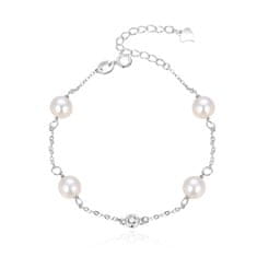 Beneto Elegantna srebrna zapestnica s perlami AGB411 / 21P