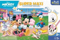 Trefl Dvostranska sestavljanka Mickey Mouse na romanju SUPER MAXI 24 kosov