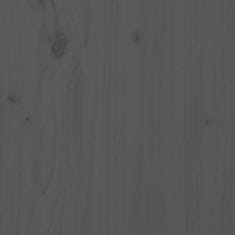 Greatstore Vinska omarica siva 62x25x62 cm trdna borovina