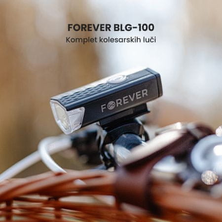  Forever BLG-100 komplet LED kolesarskih luči, prednja in zadnja 