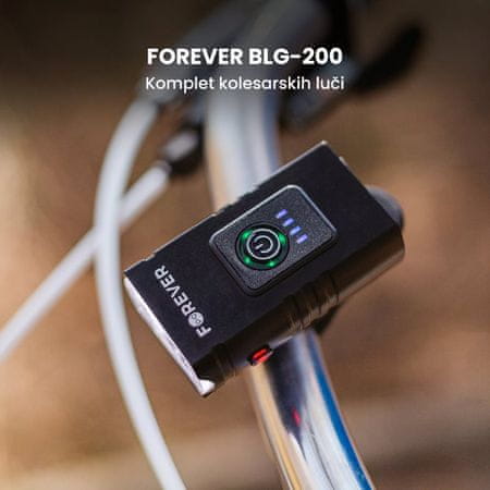  Forever BLG-200 komplet LED kolesarskih luči, prednja in zadnja 