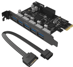 Orico PVU3-5O2I razširitvena kartica, 5x USB 3.0, PCIe 3.0 x1 (PVU3-5O2I-V1)