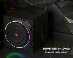 Genesis Helium 800 računalniški zvočniki, stereo 2.1, 60W RMS, RGB LED osvetlitev, Bluetooth 5.0, kontrolna plošča, daljinski upravljalnik, črni