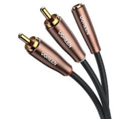 Ugreen avdio kabel 3,5 mm mini jack (ženski) - 2rca (moški) 3m rjav (av198 60987)