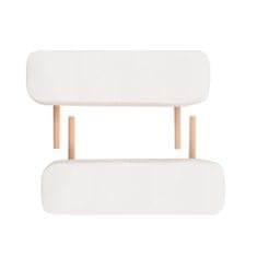Greatstore 2-conska zložljiva masažna miza in stolček debelina 10 cm bela