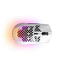 SteelSeries Aerox 3 brezžična Gaming miška, bela (62608)