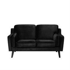 Beliani Eleganten črn oblazinjen kavč za 2 osebi LOKKA