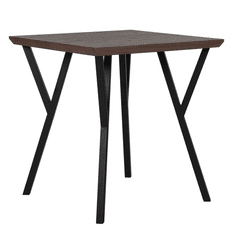 Beliani Jedilna miza 70 x 70 cm, temen les s črno barvo BRAVO