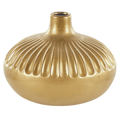 Beliani Dekorativna keramična vaza 20 cm zlata CERCEI