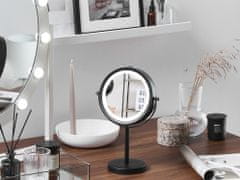 Beliani Kozmetično ogledalo s svetlobo LED ø 17 cm črno TUCHAN