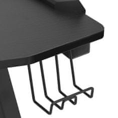 Greatstore Gaming miza LED z nogami Y-oblike črna 90x60x75 cm