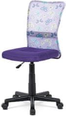Autronic Pisarniški stol, vijolična mreža, plastični križ, mrežasto delo motiv KA-2325 PUR