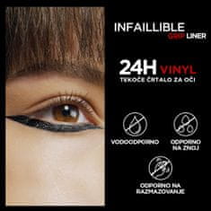 Loreal Paris Infaillible Grip 24 h Matte Liquid črtalo za oči, Vinyl Black
