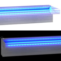 Greatstore Vodni slap z RGB LED, nerjaveče jeklo, 90 cm