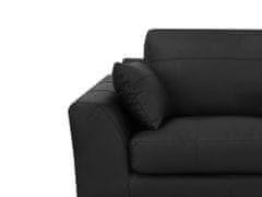 Beliani 3-sedežni črni usnjeni kavč TORGET