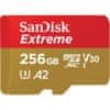 SanDisk Extreme microSDXC spominska kartica + SD adapter, 256 GB