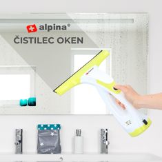 Alpina brezžični čistilec oken, polnilna baterija, rezervoar za vodo 700ml, bel