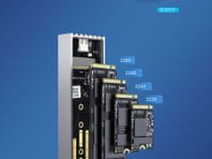 Orico FV35C3-G2 ohišje za SSD disk, zunanji, M.2 NVMe/SATA 2230-2280 v USB3.2 Gen2, USB-C, 10Gb/s, aluminij (FV35C3-G2-GY-BP)