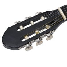 Greatstore Klasična kitara za začetnike 12-delni komplet črna 4/4 39"